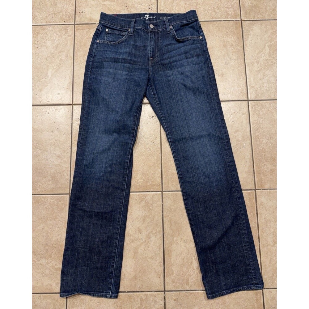 7 Seven for All Mankind Jeans Mens 32x32 Austyn Relaxed Straight Dark Wash Blue